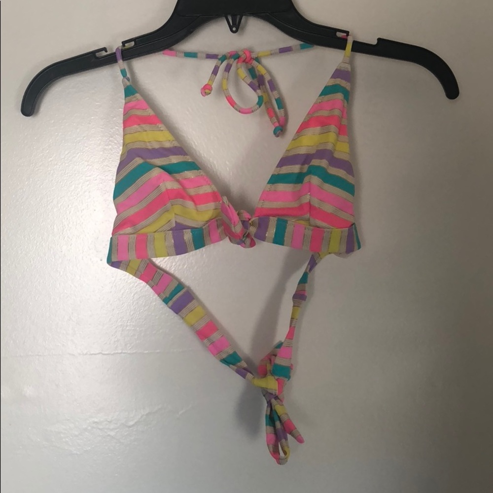 Colorful pastel striped bikini